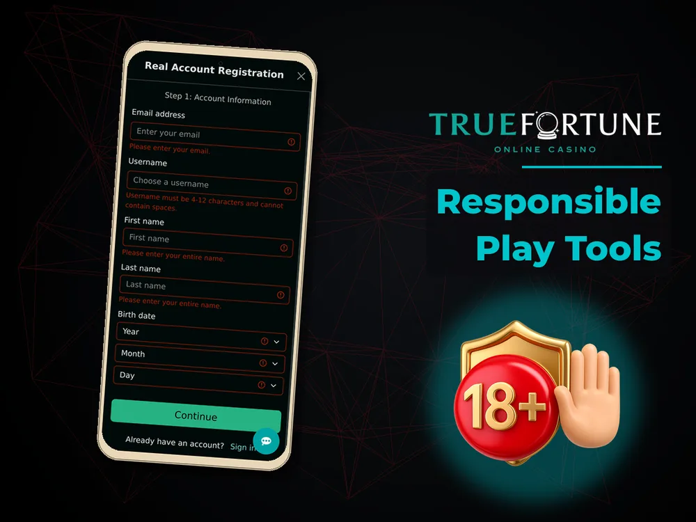 True Fortune casino - Responsible Play Tools
